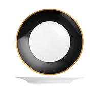 H&h 2 piatti tondi onyx in porcellana