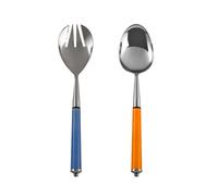 H&H Set 2 Posate Insalata In Acciaio Inox E Acrilico, Argento