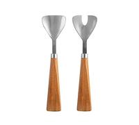 H&h coppia posate insalata taste collection in acciaio inox con manico in acacia cm 25