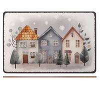 H&H Set 2 Tovagliette in Sughero Decoro Case 43x28 cm - Naturali, Resistenti e Antiscivolo, Ideali per Tavola, Cucina e Uso Quotidiano