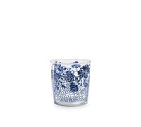 H+H Set 3 bicchieri in vetro decorato blu seta 35 cl