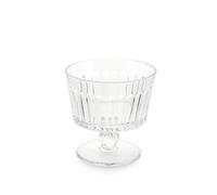 H&H Set 3 Coppe con Piede Atena in Vetro Lavorato Trasparente 35 cl - Eleganti e Resistenti - Lavabili in Lavastoviglie