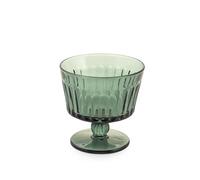 H&H Set 3 Coppe con Piede Atena in Vetro Lavorato Verde 35 cl - Eleganti e Resistenti - Lavabili in Lavastoviglie