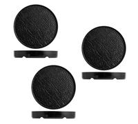 H&H, set 3 piatti rettangolari, in melamina, effetto ardesia, nero, 18,5xh3,5 cm