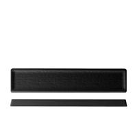 H&H, set 3 piatti rettangolari, in melamina, effetto ardesia, nero, 40x8,5xh2,6 cm