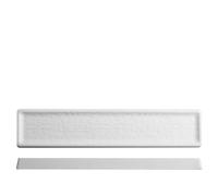 H&H, set 3 piatti rettangolari, in melamina, effetto ardesia, bianco, 40x8,5xh2,6 cm