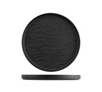 H&H-Skin, Set 3 piatti, in porcellana di alta qualità, ø 25,5 cm, nero, piatti da portata, piatti da presentazione, piatti professionali per ho.re.ca