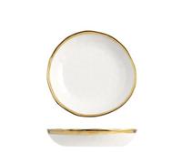 H&H Set 4 Piatti Fondi Gala - Ø21 cm - Piatti in Porcellana Eleganti e Resistenti - Ideali per Zuppe, Primi Piatti e Minestre - Lavabili in Lavastoviglie e Microonde