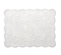 H&H Set 4 Tovagliette Americane Trapuntate in Cotone Bianco 45x33 cm - Eleganti, Lavabili a Mano, No Asciugatrice - Per Cucina, Sala da Pranzo, Colazione