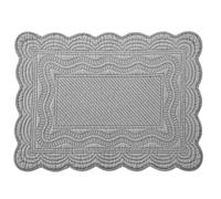 H&H Set 4 Tovagliette Americane Trapuntate in Cotone Grigio 45x33 cm - Eleganti, Lavabili a Mano, No Asciugatrice - Per Cucina, Sala da Pranzo, Colazione