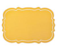H&H Set 4 Tovagliette Sagomate in Cotone Ocra 48x33 cm - Eleganti, Lavabili a Mano, No Asciugatrice - Per Tavola da Pranzo, Colazione, Cucina
