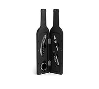 H&H Set 5 Pezzi Sommelier, Forma a Bottiglia, Nero, 8x8x33 cm