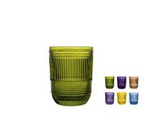 H&H Hydra Set 6 Bicchieri in Vetro, Colori Assortiti, 22cl