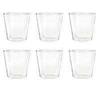 H&H Set 6 Bicchieri in Vetro Borosilicato, Trasparente, 315cc