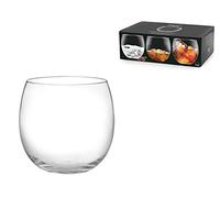 H&H set 6 bicchieri liquore in vetro trasparente, forma bombata con base stabile, 160 ml, ideali anche per dolci al cucchiaio e finger food