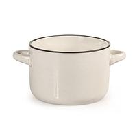 H&H Set 6 Boli, Stoneware, Monoporzione, Bianco, 0,50Lt