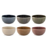 H&H Set 6 Bolo Land in New Bone China - Ciotola Colori Assortiti - 660 cc - Elegante e Resistente - Lavabile in Lavastoviglie - Idonea all’Uso in Forno a Microonde
