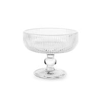 H&H Set 6 Coppe in Vetro Epoque Trasparenti con Piede, Capacità 30cl, Ideali per Gelato e Macedonia, Lavabili in Lavastoviglie