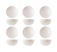 H&H Set 6 Coppette Alumina Essence in Porcellana Avorio Ø 16 cm - Eleganti e Resistenti - Ideali per Antipasti, Dessert o Frutta - Lavabili in Lavastoviglie e Utilizzabili in Microonde