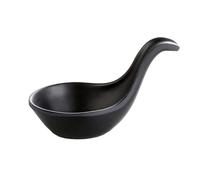 H&H, set 6 cucchiaini, cucchiai per degustazione, cucchiai per fingerfood, in melamina, effetto ardesia, nero, 6x10xh4,5 cm