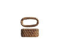 H&H Set 6 Legatovaglioli In Rattan Cm 7X4X3H