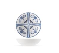 H&H, Set 6 Piatti Fondi Azulejo in Melamina 100% Decorata - Diametro 19 cm, Idonei al Lavaggio in Lavastoviglie