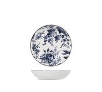 H&H Set 6 Piatti Fondi Catherine 20 cm - Porcellana Decorata Blu Stile Floreale Inglese, Piatti per Zuppe e Primi, Lavastoviglie e Microonde