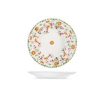 H&H Set 6 Piatti Fondi Diamond in Stoneware Decorato, Ø 20 cm - Piatti Eleganti e Resistenti per Zuppe e Primi - Lavabili in Lavastoviglie e Adatti al Microonde