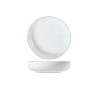 H&H Set 6 Piatti Fondi Pearl, Porcellana, Bianco, Filo Oro, 19cm - bianco porcellana 7312202