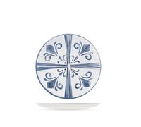 H&H, Set 6 Piatti Frutta Azulejo in Melamina 100% Decorata - Diametro 21,5 cm, Idonei al Lavaggio in Lavastoviglie