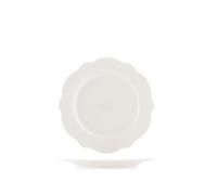 H&H Set 6 Piatti Frutta Festonati Blanc in New Bone China Avorio 21 cm - Eleganti e Resistenti - Lavabili in Lavastoviglie - Adatti a Microonde - Design Raffinato per la Tavola