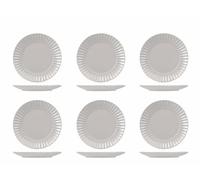 H&h set 6 piatti frutta lotus grigio cm21