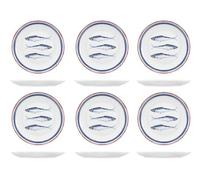 H&h set 6 piatti frutta nautica cm20