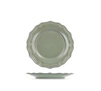 H&H Set 6 piatti frutta Sinfonia in stoneware verde salvia, cm. 23