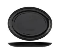 Confezione 6 Piatti In Vetro Premiere Ovale Nero 33 cm H&H