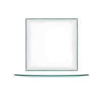 H&H Set 6 Piatti In Vetro Quadro Trasparente Cm25