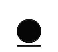 H&H Norway Set 6 Piatti Piani in Porcellana, Nero, 17,5cm