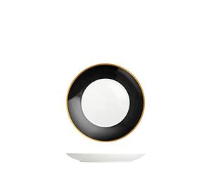 H&H Set 6 Piatti Pane, Onyx Gold Nero, Porcellana Fine