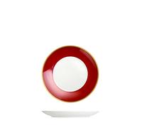 H&H Set 6 Piatti Pane, Rubino Gold Rosso, Porcellana Fine