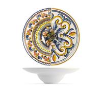 H&H Set 6 Piatti Pasta In Stoneware Decorato Positano Cm 29,5