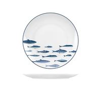 H&H Set 6 Piatti Piani Atlantic - Ø27 cm - Piatti in Porcellana Eleganti e Resistenti - Ideali per Portate Principali e Secondi - Lavabili in Lavastoviglie e Microonde
