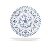 H&H, Set 6 Piatti Piani Azulejo in Melamina 100% Decorata - Diametro 27 cm, Idonei al Lavaggio in Lavastoviglie