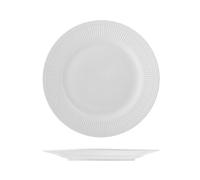 H&H Set 6 Piatti Piani Dorique - Ø27 cm - Piatti in Porcellana Eleganti e Resistenti - Ideali per Portate Principali e Secondi - Lavabili in Lavastoviglie e Microonde
