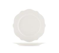 H&H 6 piatti piani festonato Blanc in new bone china avorio cm 27