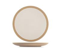 H&H Set 6 Piatti Piani Gemme in Stoneware, Ø 27 cm - Colore Avorio - Piatti Eleganti e Resistenti per Uso Quotidiano - Lavabili in Lavastoviglie e Adatti al Microonde