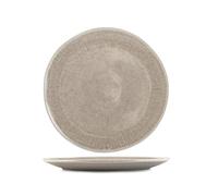 H&H Set 6 Piatti Piani in Stoneware Yucatan 27 cm - Colore Beige - Design Minimal con Effetto Reactive e Texture Materiche - Perfetti per Pranzi e Cene - Adatti anche alla Ristorazione