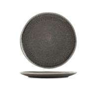 H&H Set 6 Piatti Piani in Stoneware Yucatan 27 cm - Colore Marrone - Design Minimal con Effetto Reactive e Texture Materiche - Perfetti per Pranzi e Cene - Adatti anche alla Ristorazione