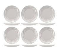 H&h set 6 piatti piani lotus grigio cm27