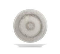 H&H Set 6 Piatti Piani Selene in Melamina Effetto Reactive Grigio Ø28 cm - Resistenti e Leggeri, Lavabili in Lavastoviglie, Ideali per Uso Quotidiano e Outdoor