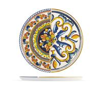 H&H Set 6 Piatti Pizza In Stoneware Decorato Positano Cm 33